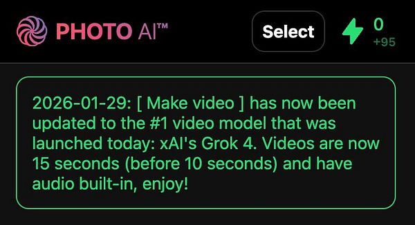 A screenshot of an AI-powered video generation interface showing a man's face with selectable image prompts and generation options.