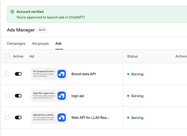 Screenshot of a forum discussion thread titled 'Is ChatGPT now capable of serving ads?' with multiple user comments and browser UI elements.