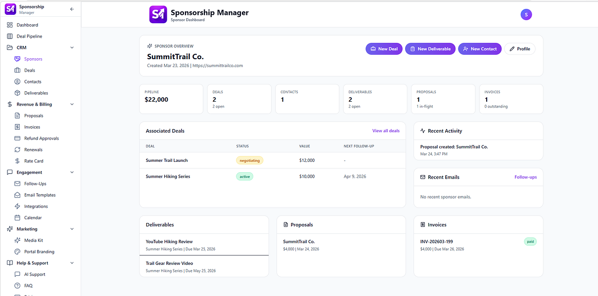 Sponsorship Manager
