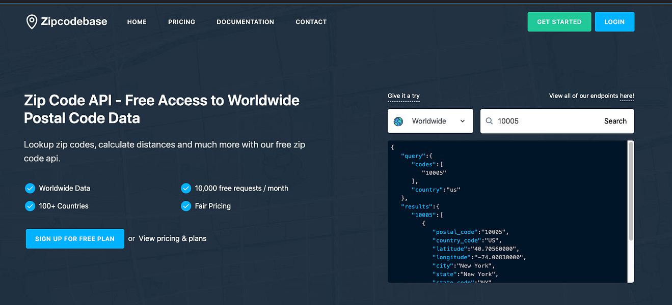 Zipcodebase: Zip Code API, free access to worldwide postal | BetaList