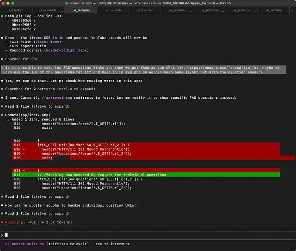 Screenshot of the Nomad List FAQ page showing various frequently asked questions listed with their status icons.