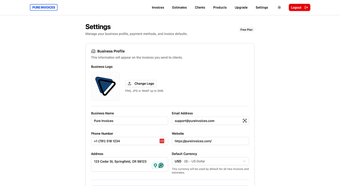 Pure Invoices