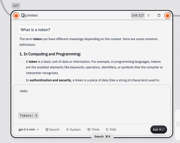 The image displays a user interface explaining the concept of a token in computing and programming.