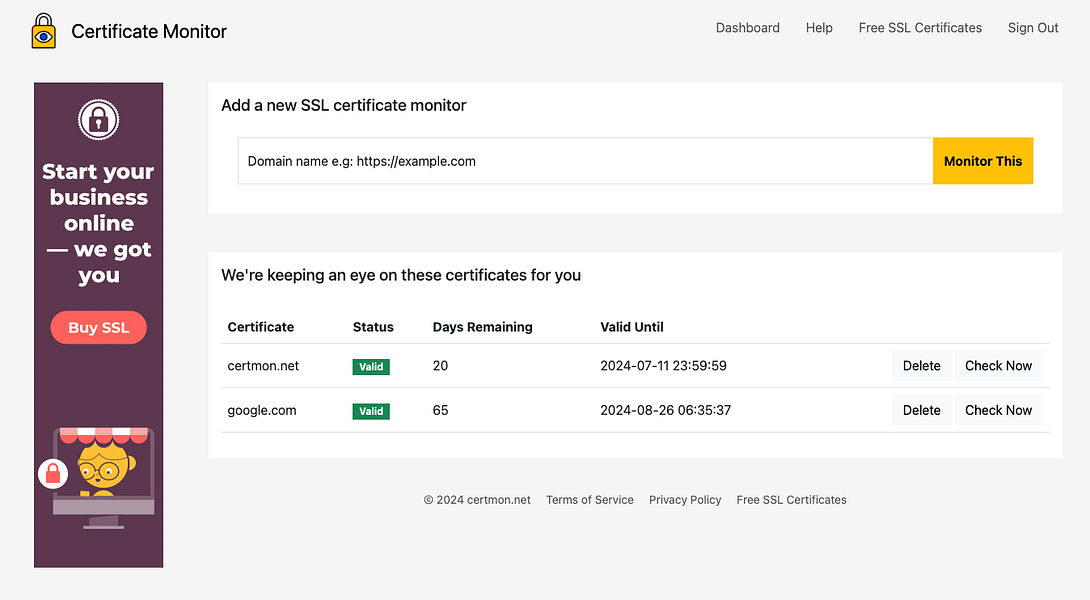 Certificate Monitor