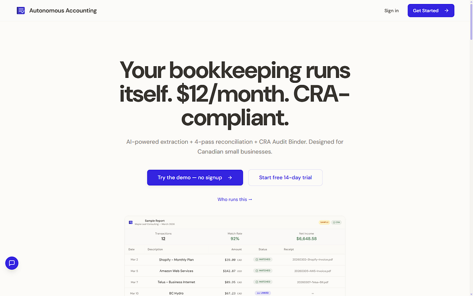 Autonomous Accounting