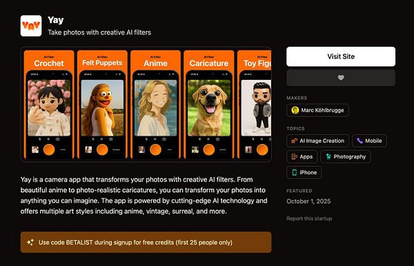 Wireframe layout design showing a two-column format for startup pages with labeled sections.
