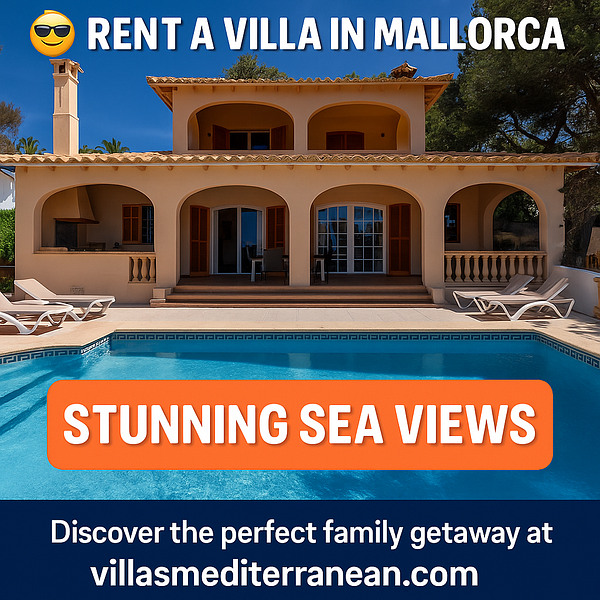 A beautiful villa in Mallorca with a pool and stunning sea views.