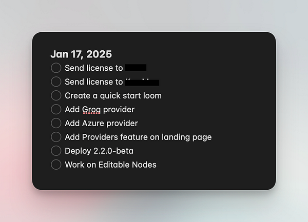 A digital task list for January 17, 2025, featuring various to-dos.