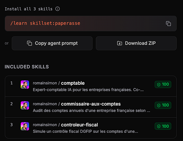 Interface of the Paperasse app showing a workspace with a document titled 'Raison d’être' and a side menu with workspace and project options.