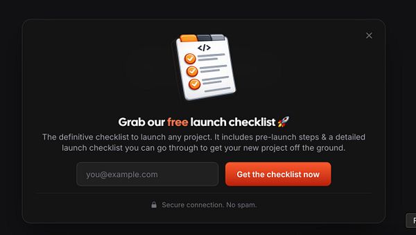 Screenshot of a landing page featuring an email sign-up form for a lead magnet.