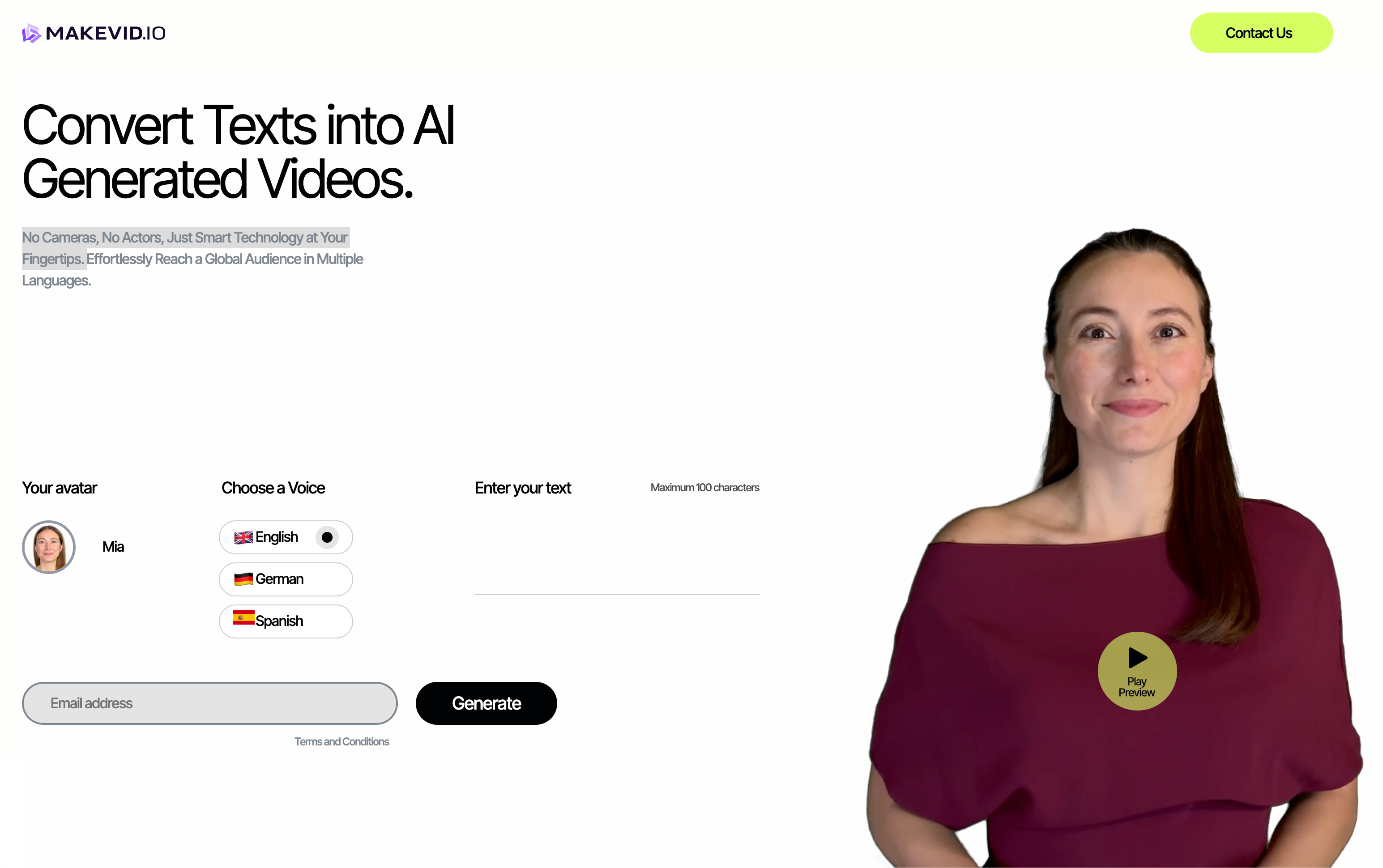 Makevid.io: Convert text to videos using lifelike avatars