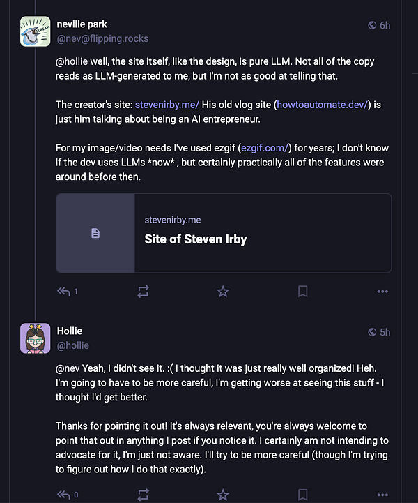 Screenshot of an email conversation mentioning an 'AI entrepreneur' and discussing a communication with Syften.com.