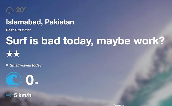 A colorful and stylized illustrated map highlighting surfing conditions and best surf spots along the coast of the Pacific Northwestern United States and Canada.