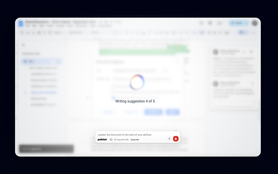 Pointer for Google Docs