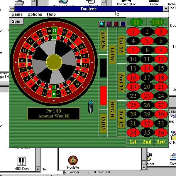 The image displays a digital roulette game interface.