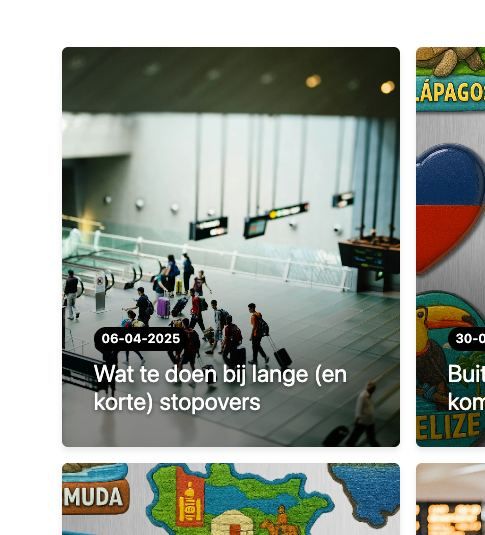 The image features a busy airport terminal with travelers and luggage.