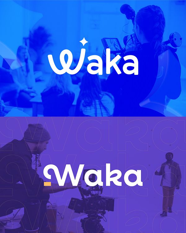The image features a split design showcasing the Waka Waka Studios brand with two distinct scenes related to video production.