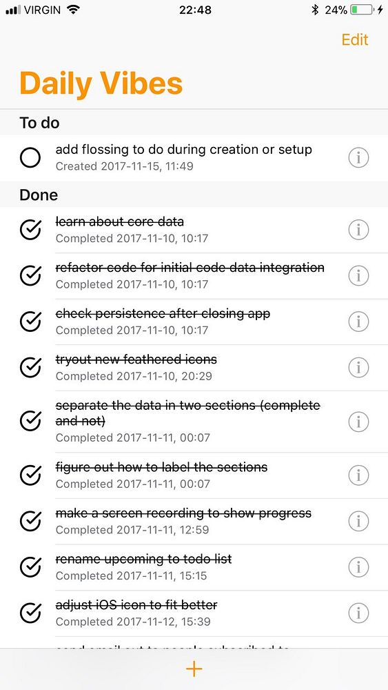 The image shows a to-do list app screen with tasks divided into 'To do' and 'Done' sections.