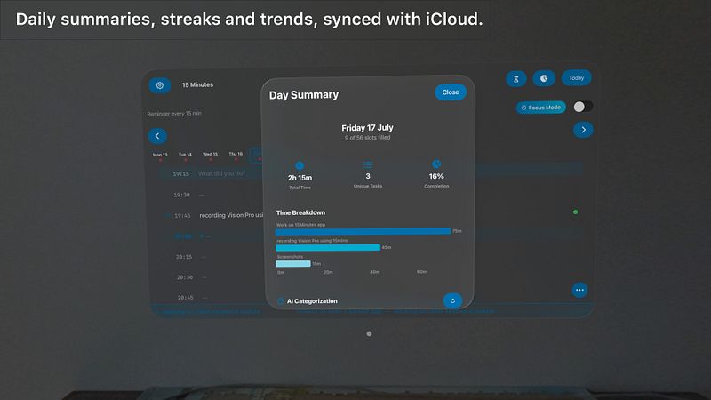 Screenshot of 15 Minutes - Timer Tracker