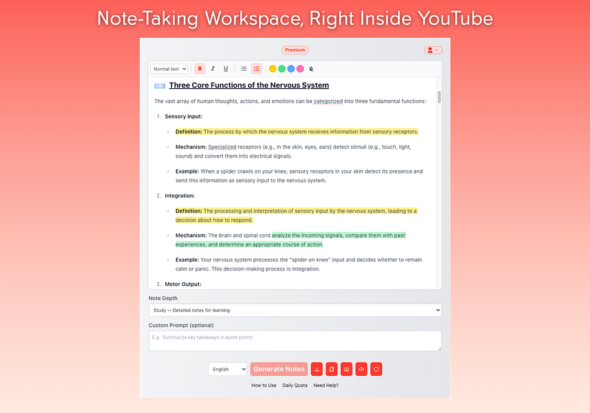 YT Notes