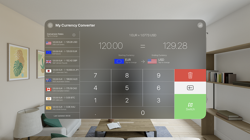 Screenshot of My Currency Converter Pro