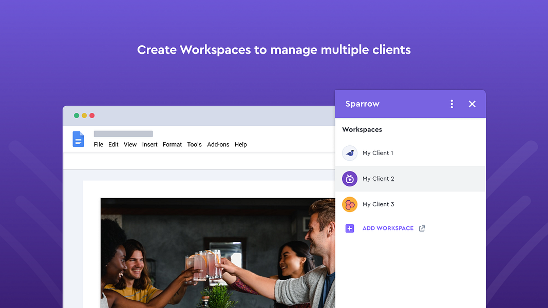 Sparrow Google Workspace add-on
