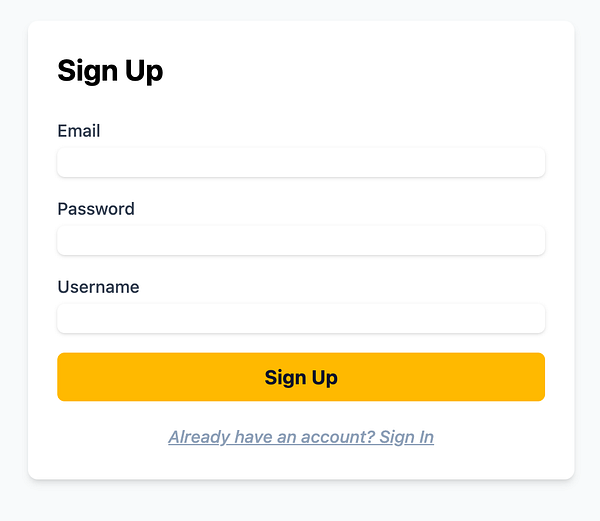 A sign-up form interface for user registration.