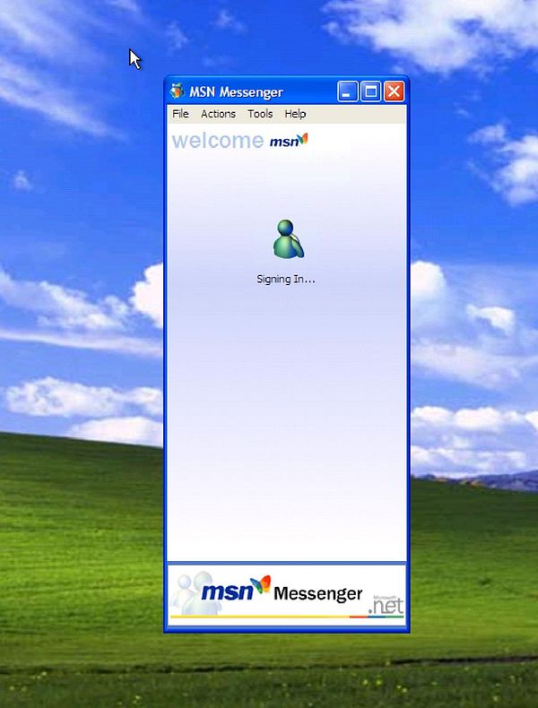 Screenshot displaying the MSN Messenger 5.0 installation setup window on Windows XP.