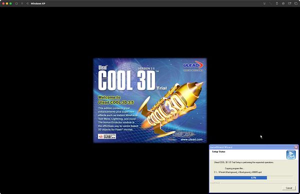 The image displays the installation screen for Ulead COOL 3D 3.5 on a Windows XP interface.