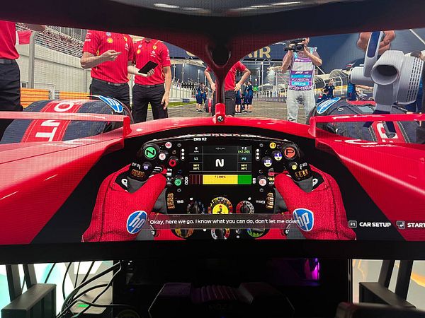 Screenshot from F1 24 game shows a detailed racing cockpit with track and car data.