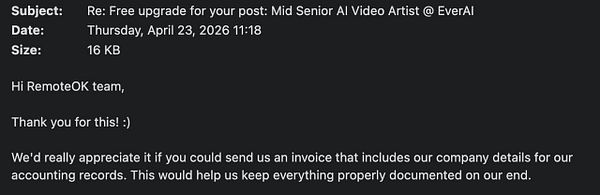Screenshot of Chatbase interface showing a conversation with AI about Invoice details modification for RemoteOK FAQ.