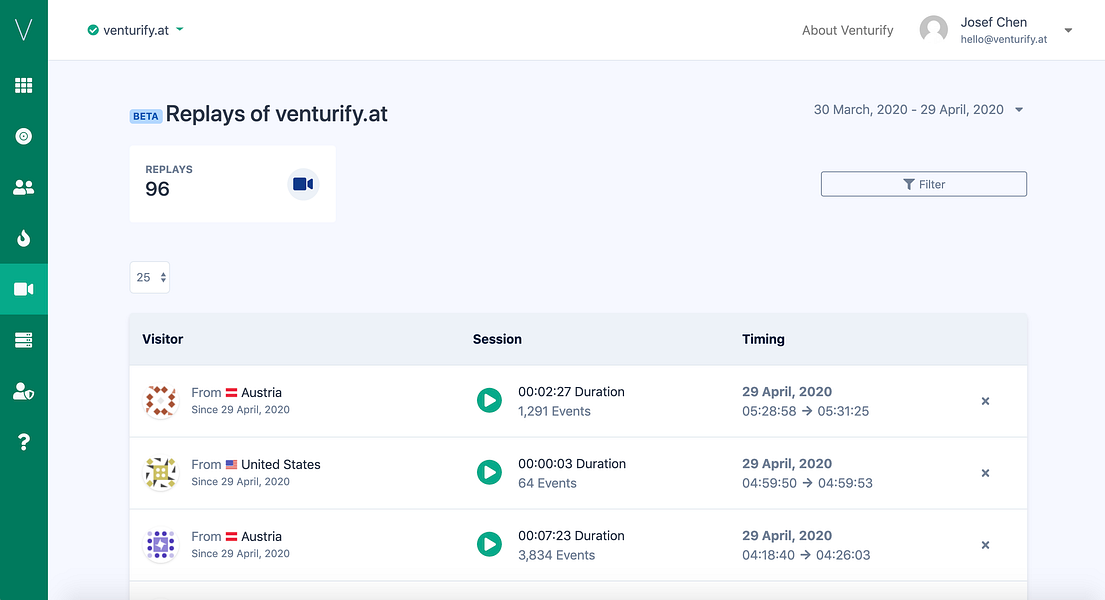 Venturify Tracking