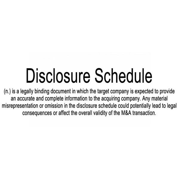 A screenshot of a website showing a Disclosure Schedule with sections for various agreements and schedules.