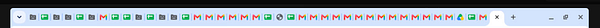 A browser interface shows multiple open tabs with the focus on the Grok AI tab and a text input area below with a humorous message about closing browser tabs.