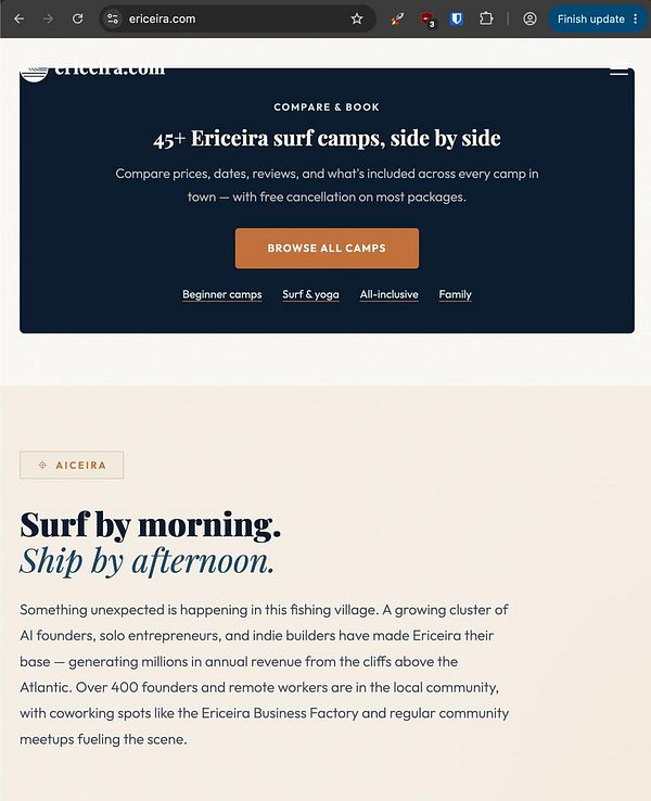 Screenshot of BookSurfCamps affiliate signup webpage showing commission details and signup form.