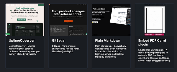 Screenshot of the EmbedPDF plugin page on Commit365 directory with product details and menu navigation.