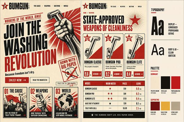 Screenshot of a website's homepage with the brand name 'BUMGUN' featuring a futuristic animated background and a prominent title 'Choose your upgrade'.