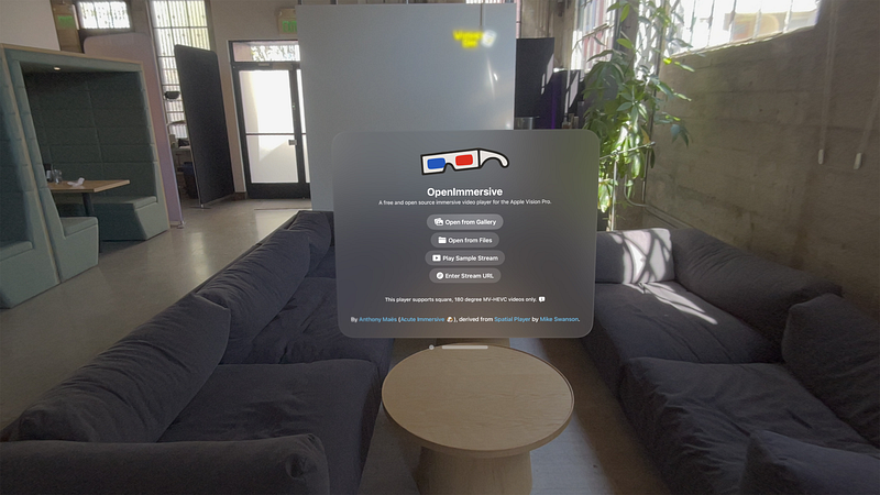 Screenshot of OpenImmersive