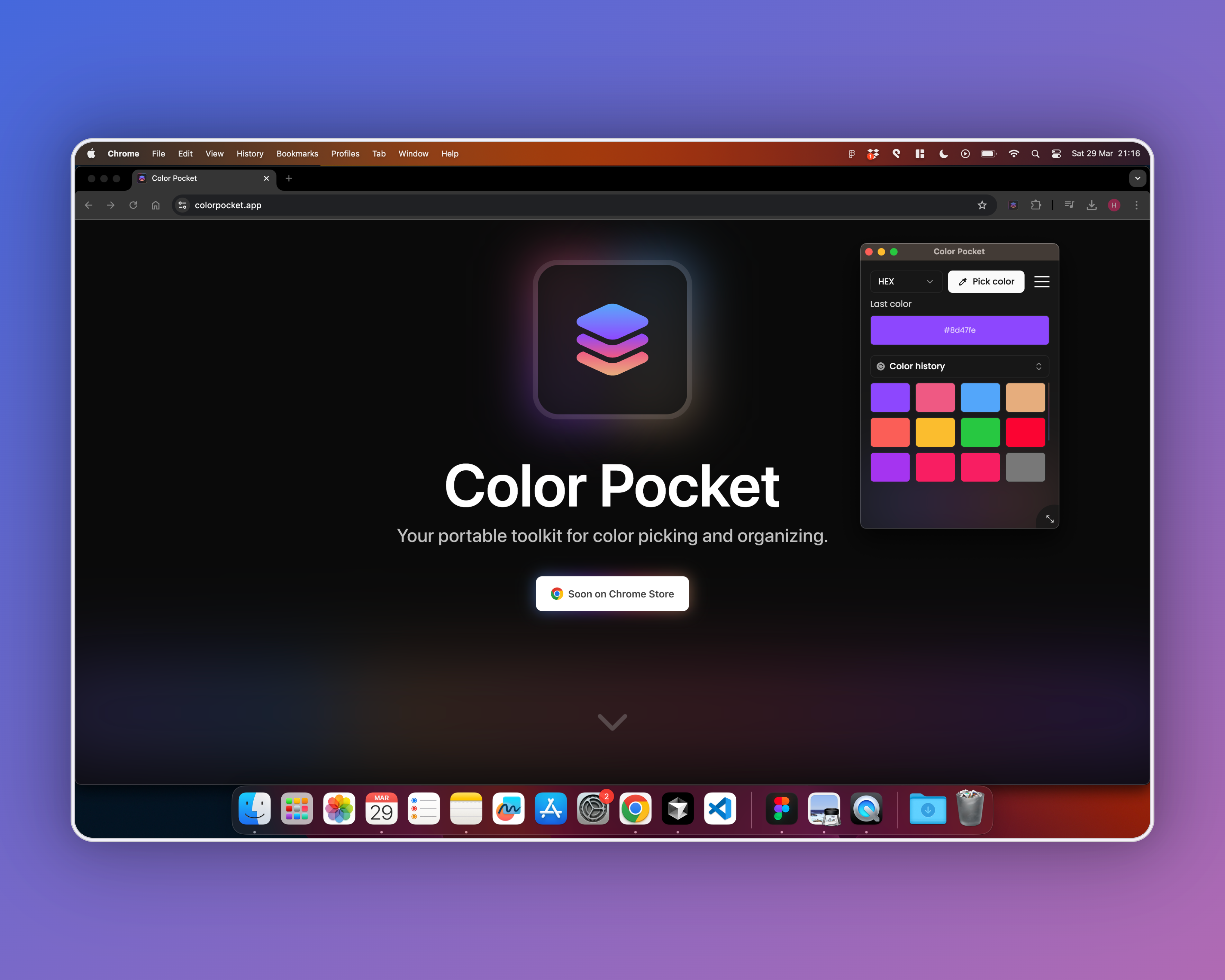 Color Pocket: A portable toolkit for color picking and | BetaList