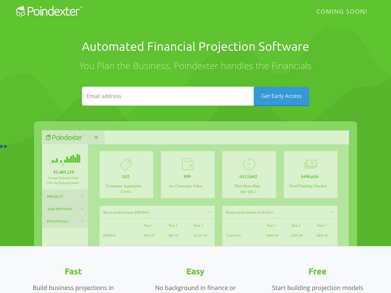 Poindexter An automated financial projection software BetaList