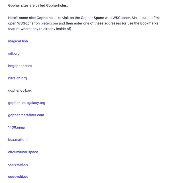 The image contains a list of Gopher URLs for a FAQ task.