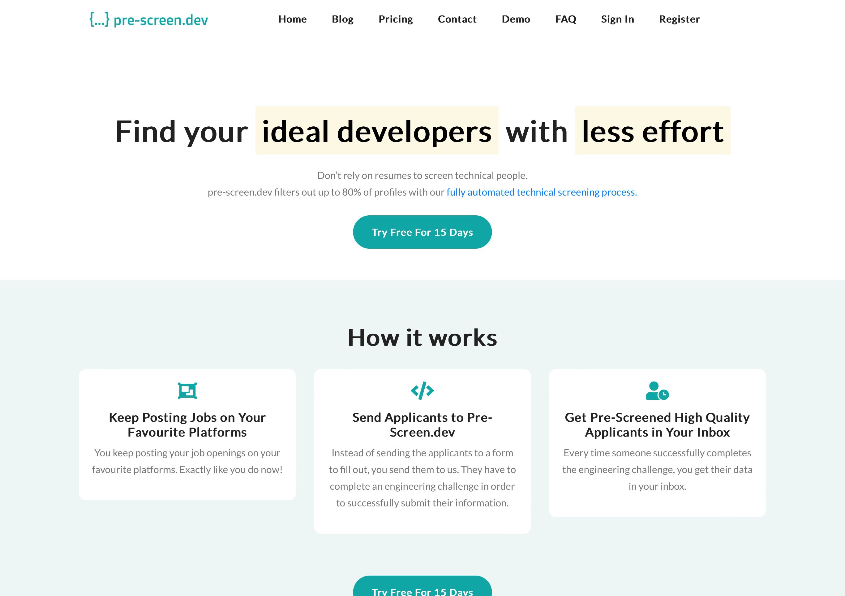 pre-screen.dev: Find your ideal developers with less effort | BetaList