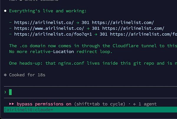 Screenshot of a browser displaying the AirlineList website with an HTTP 301 redirect notice.