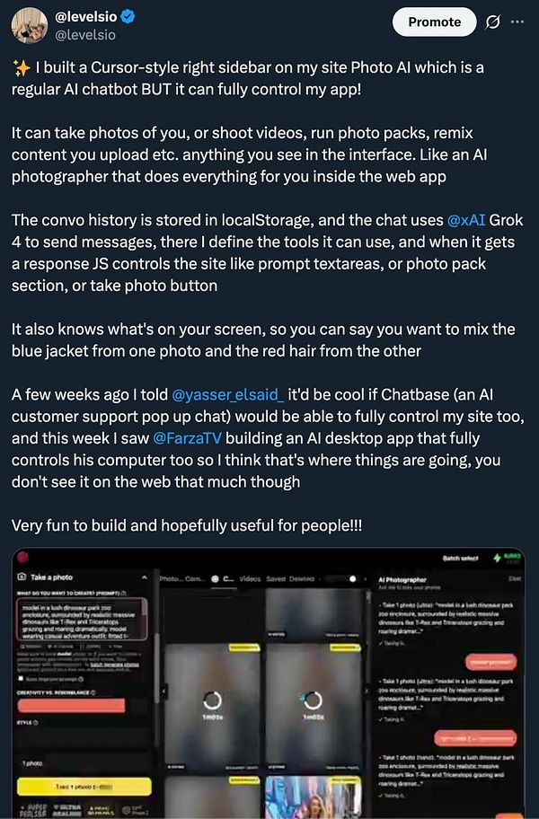 Illustration of an AI-powered chatbot interface managing images and text commands on a colorful digital workspace.