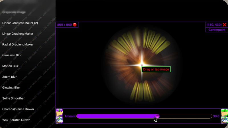 Screenshot of Core Image Tools