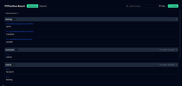 A project management board displaying tasks and their statuses.