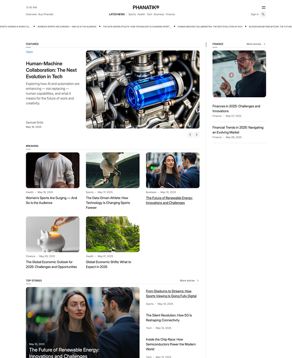 The image displays a news website layout featuring various articles and sections.