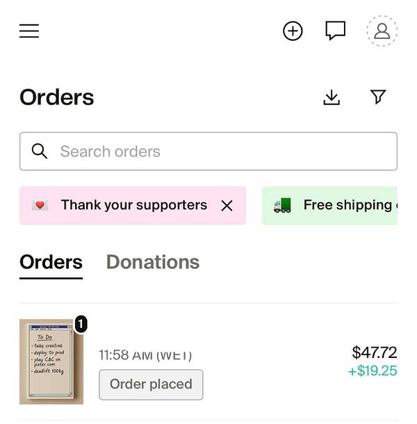 The image displays an online order management interface with a to-do list and order details.