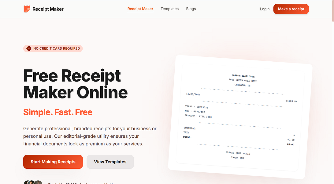 Free Receipt Maker