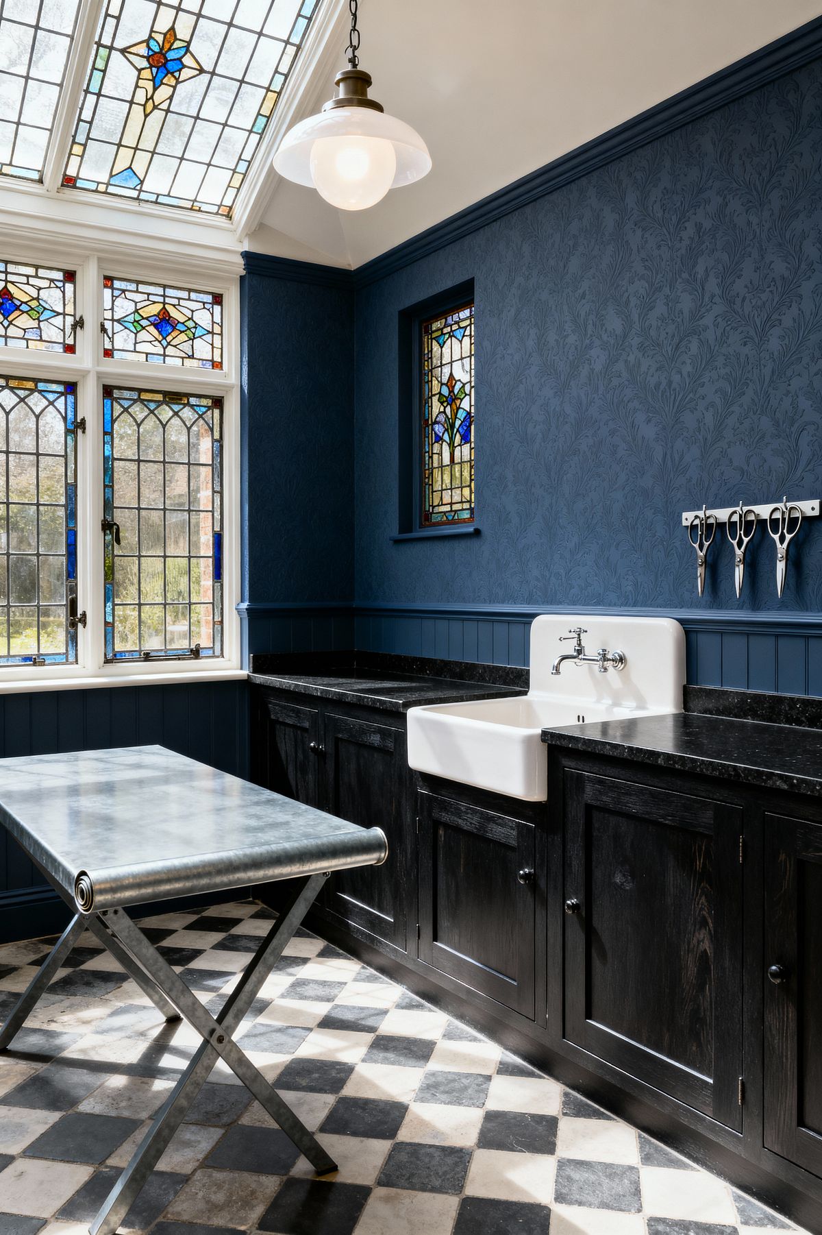 Room AI – Victorian Laundry with Stained Glass Skylight - Interior